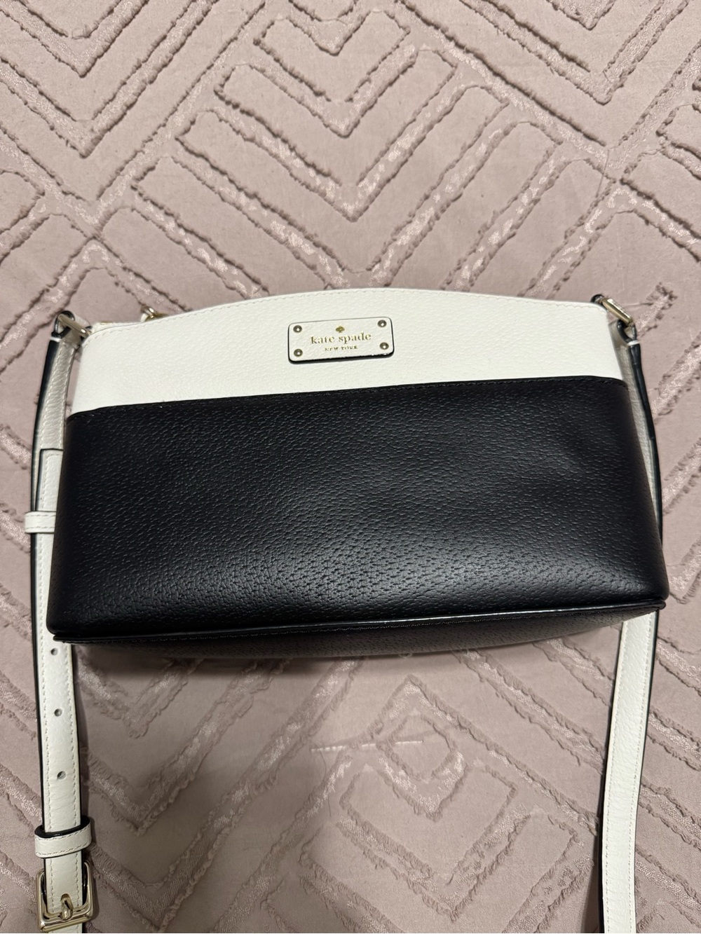 kate spade Black and White Pebble Leather Crossbody
